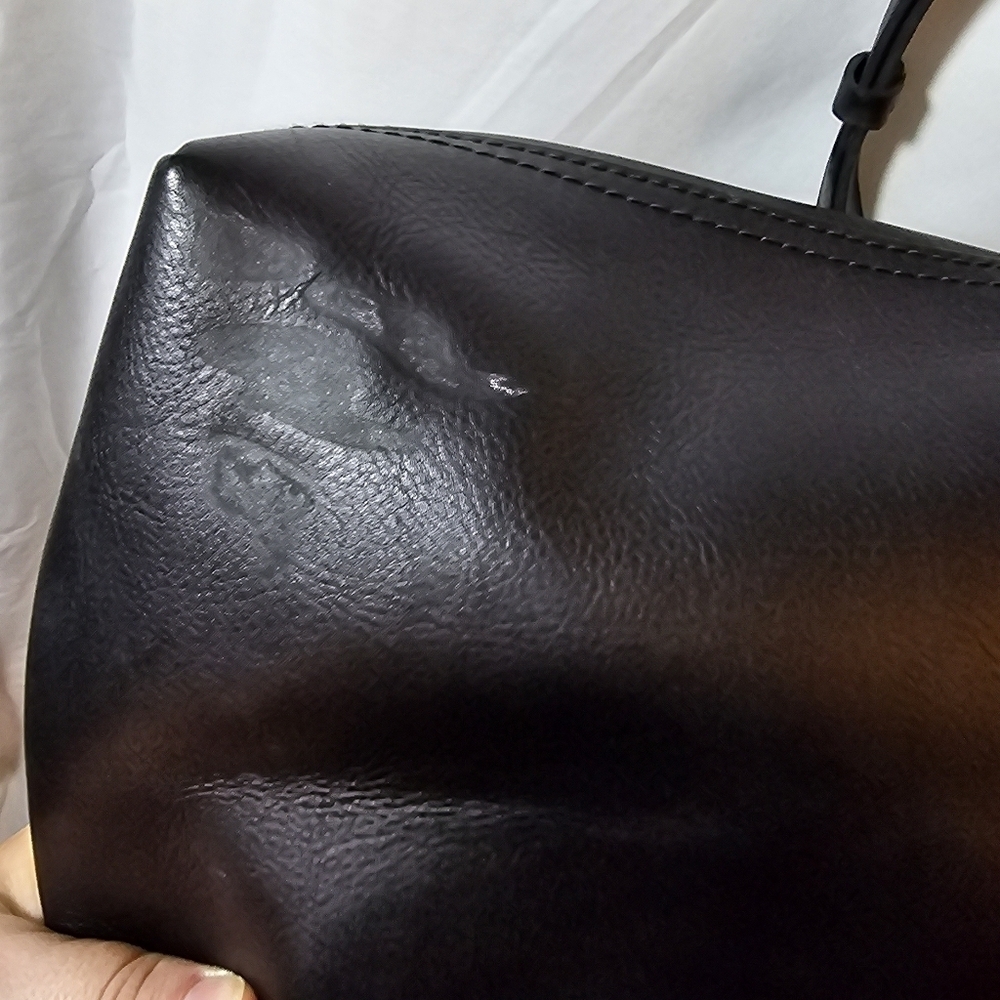 NWT Madewell Black Cow Leather Zip Top Transport Crossbody Bag Top Handle Purse - Picture 10 of 15